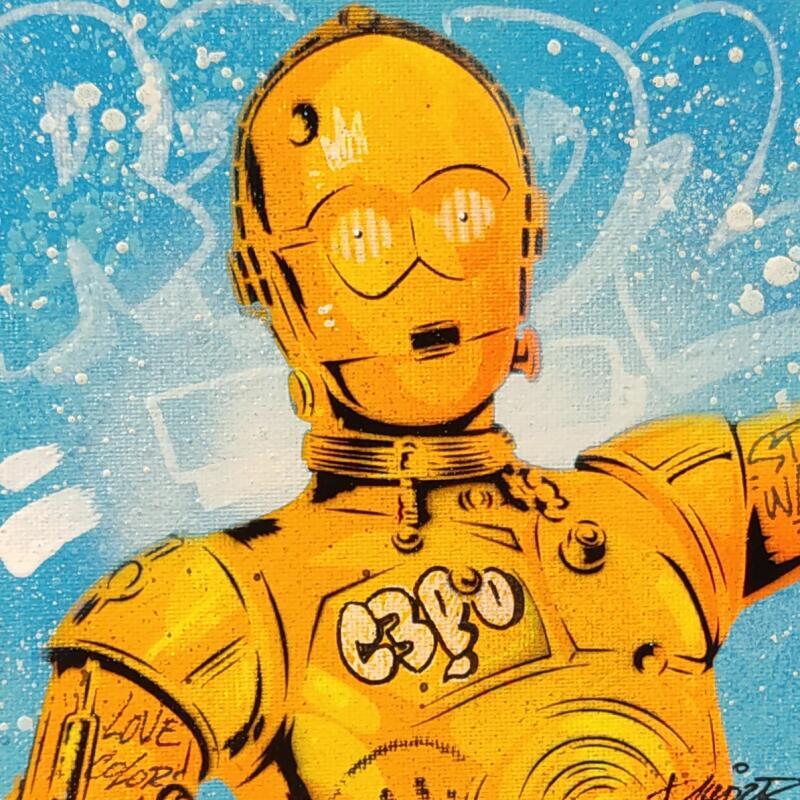 Painting c3pO by Lemoine Mael | Painting Pop-art Pop icons Graffiti Acrylic