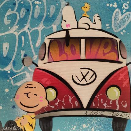 Painting snoopy camping by Lemoine Mael | Painting Pop-art Acrylic, Graffiti Pop icons