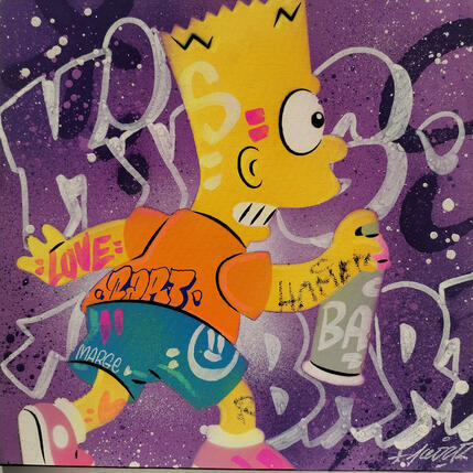 Peinture bart vandal par Lemoine Mael | Tableau Pop-art Acrylique, Graffiti Icones Pop