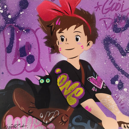 Painting kiki la petite sorcière by Lemoine Mael | Painting Pop-art Acrylic, Graffiti Pop icons