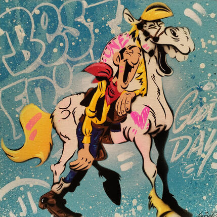 Painting lucky luke jumper by Lemoine Mael | Painting Pop-art Acrylic, Graffiti Pop icons