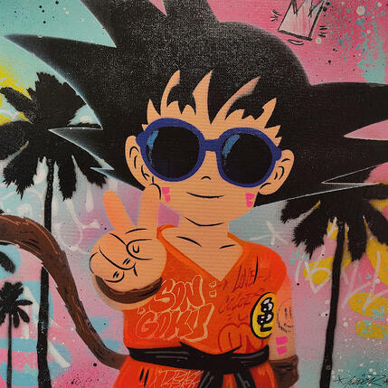 Painting son goku cool by Lemoine Mael | Painting Pop-art Acrylic, Graffiti Pop icons