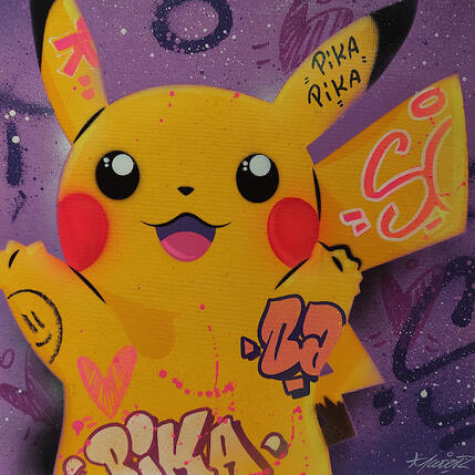 Peinture pika so cute par Lemoine Mael | Tableau Pop-art Acrylique, Graffiti Icones Pop