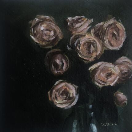 Peinture Roses par Sellier Octavia | Tableau Figuratif Huile Nature, Natures mortes