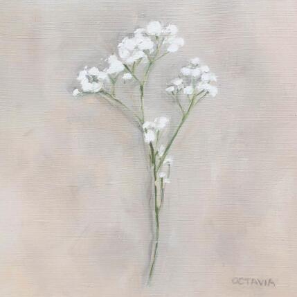 Peinture Gypsophile par Sellier Octavia | Tableau Figuratif Huile Nature, Natures mortes