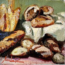 Painting Senteur de Boulangerie  by Xanlar | Painting Impressionism Oil Life style, Nature, Still-life