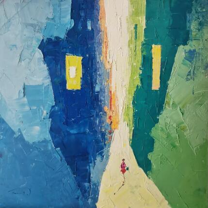 Peinture La bossa verda par Tomàs | Tableau Impressionnisme Huile Scènes de vie, Société, Urbain