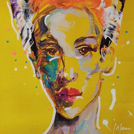 Painting Regard profond by Yavru Irfan | Painting Figurative Oil Pop icons