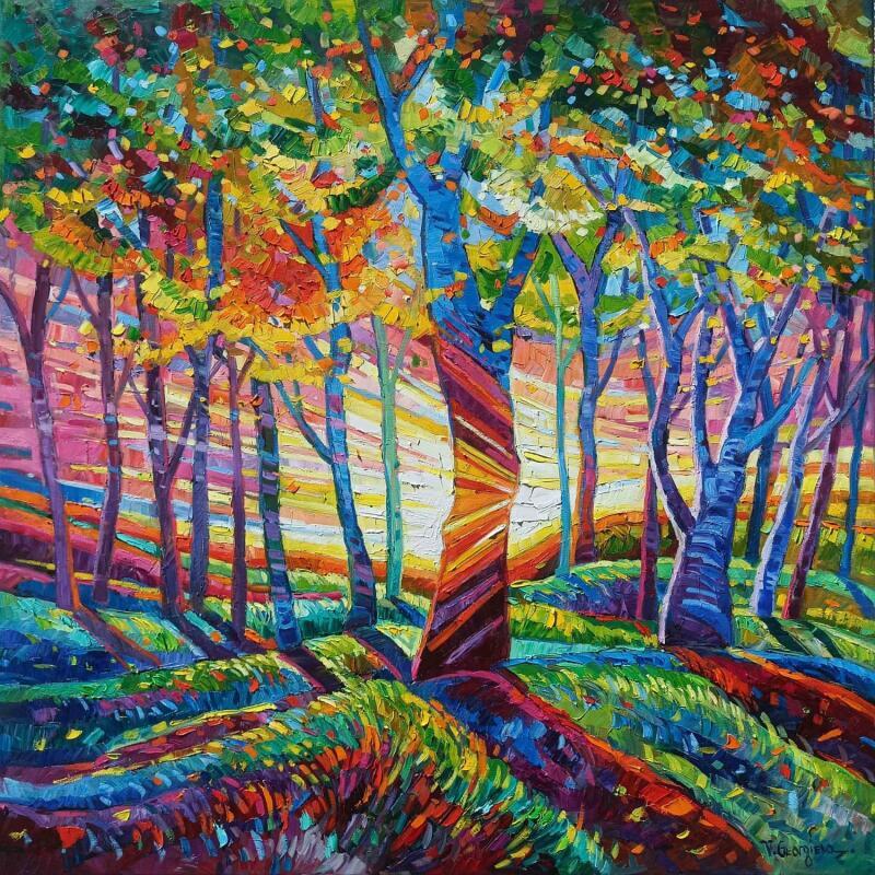 Peinture Fall Rhapsody  par Georgieva Vanya | Tableau Figuratif Paysages Huile