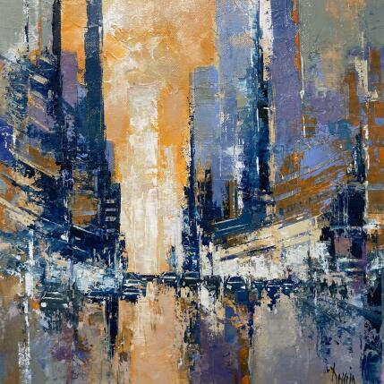 Peinture New York Embrasement par Dessein Pierre | Tableau Figuratif Huile Urbain