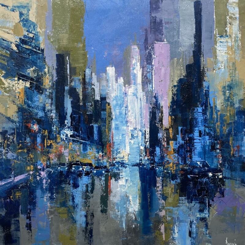 Painting NY Traffic by Dessein Pierre | Painting Figurative Urban Oil