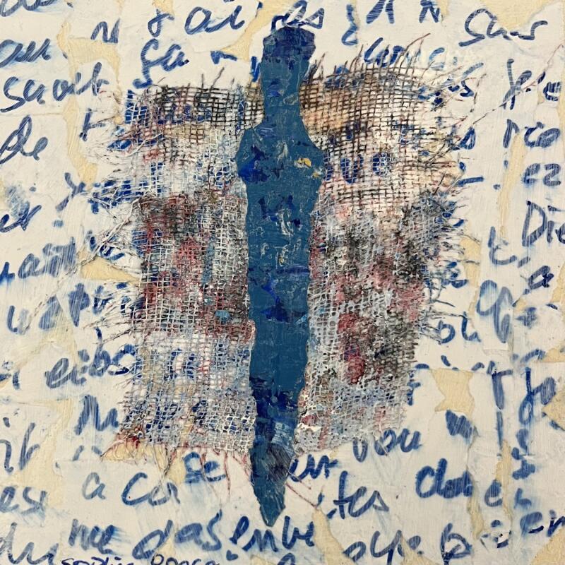 Peinture L'écriture par Rocco Sophie | Tableau Art Singulier Acrylique Collage Sable