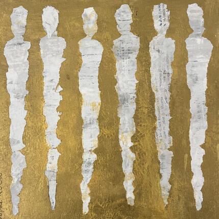 Peinture Les fées blanches par Rocco Sophie | Tableau Art Singulier Acrylique, Collage, Sable