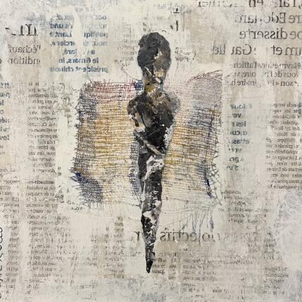 Peinture La lecture par Rocco Sophie | Tableau Art Singulier Acrylique, Collage, Sable