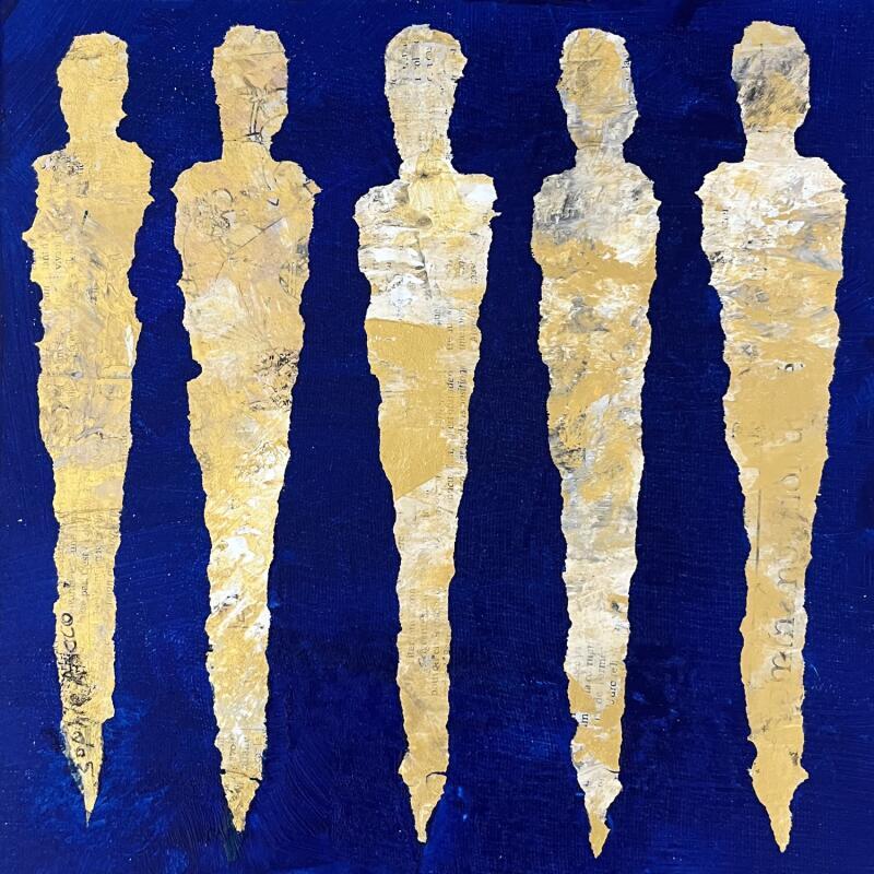 Peinture Fées magiques par Rocco Sophie | Tableau Art Singulier Acrylique Collage Sable