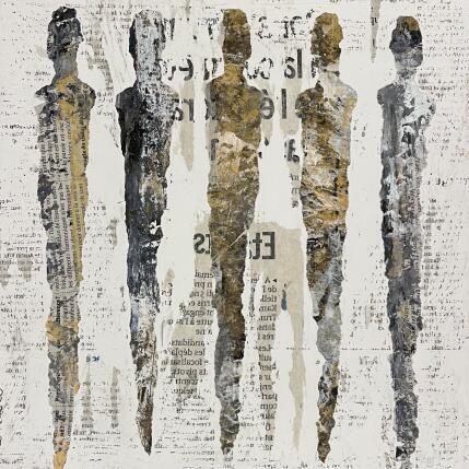 Peinture Les lettres à l'âme par Rocco Sophie | Tableau Art Singulier Acrylique, Collage, Sable