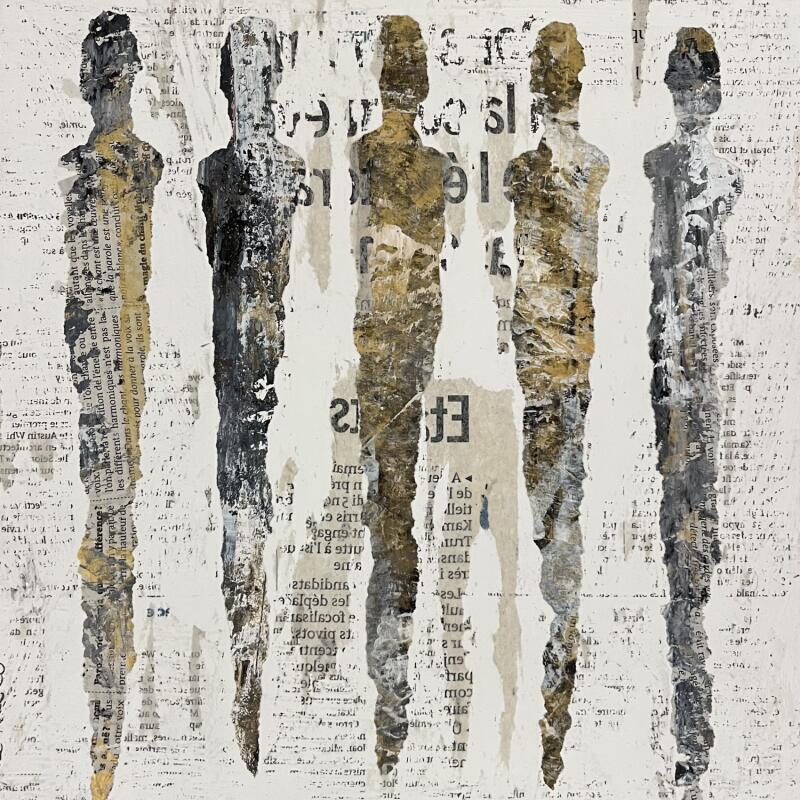 Peinture Les lettres à l'âme par Rocco Sophie | Tableau Art Singulier Acrylique Collage Sable