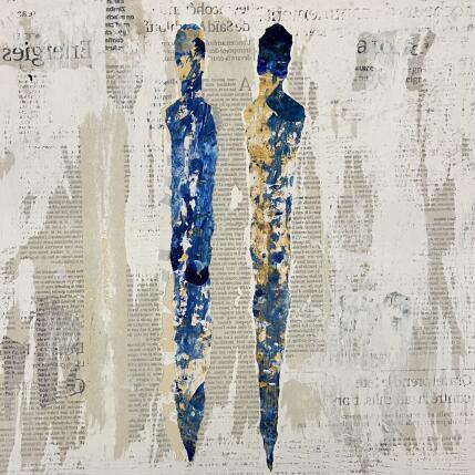 Peinture Les Éditeurs par Rocco Sophie | Tableau Art Singulier Acrylique, Collage, Sable