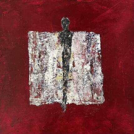 Peinture Rouge Pompeien par Rocco Sophie | Tableau Art Singulier Acrylique, Collage, Sable