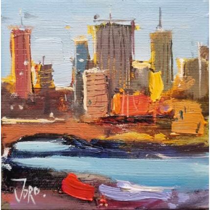 Painting Downtown view by Joro | Painting Figurative Oil Urban