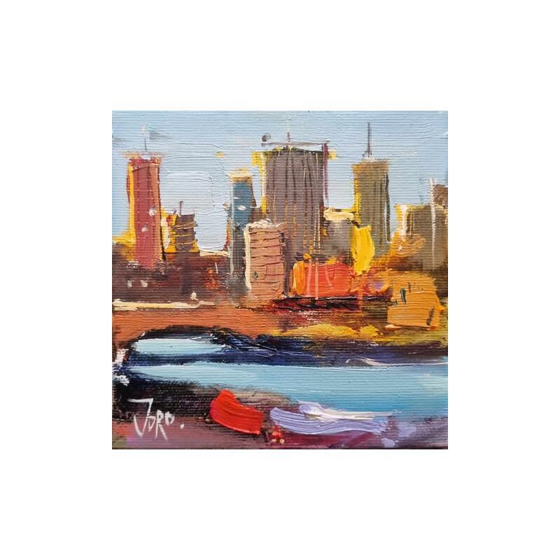 Painting Downtown view by Joro | Painting Figurative Urban Oil