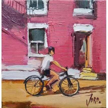 Painting Afternoon ride by Joro | Painting Figurative Oil Urban
