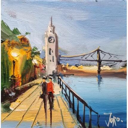 Painting Pont Jacques Cartier by Joro | Painting Figurative Oil Urban