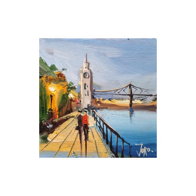 Painting Pont Jacques Cartier by Joro | Painting Figurative Urban Oil