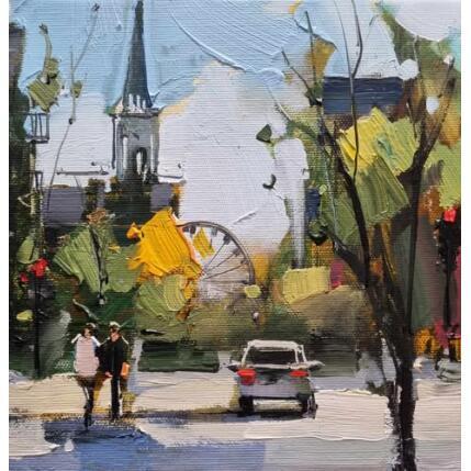Painting Montréal morning by Joro | Painting Figurative Oil Pop icons, Urban