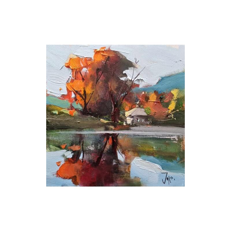 Painting The lake by Joro | Painting Figurative Urban Oil