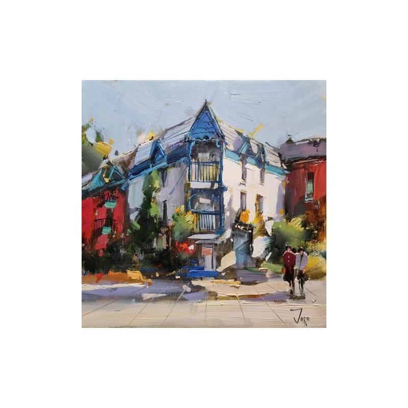 Painting Morning walk  by Joro | Painting Figurative Urban Oil