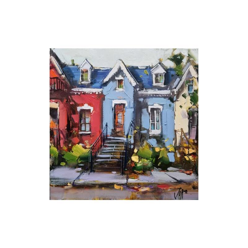 Painting My street  by Joro | Painting Figurative Urban Oil