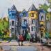 Painting Beautiful Montréal facades by Joro | Painting Figurative Urban Oil