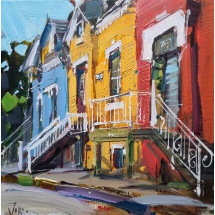 Painting Colors of Montréeal by Joro | Painting Figurative Oil Urban