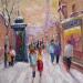 Painting Il neige sur Paris by Degabriel Véronique | Painting Figurative Landscapes Urban Life style Oil