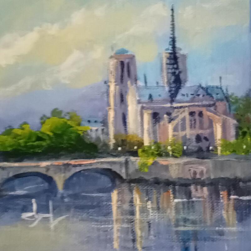 Painting Renaissance de Notre Dame de Paris by Degabriel Véronique | Painting Figurative Landscapes Urban Life style Oil
