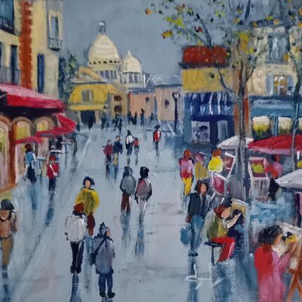 Painting Place du Tertre à Montmartre by Degabriel Véronique | Painting Figurative Oil Landscapes, Life style, Pop icons, Urban