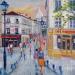 Painting Sur la butte Montmartre by Degabriel Véronique | Painting Figurative Landscapes Urban Life style Oil