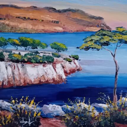 Painting Calanque en Méditerranée by Degabriel Véronique | Painting Figurative Oil Landscapes, Marine, Nature