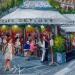 Painting Café de Flore à Paris  by Degabriel Véronique | Painting Impressionism Landscapes Urban Life style Oil