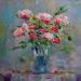 Gemälde Le vase de roses von Degabriel Véronique | Gemälde Figurativ Landschaften Natur Öl