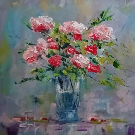 Gemälde Le vase de roses von Degabriel Véronique | Gemälde