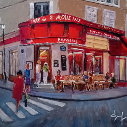 Pintura Amélie va au café des deux moulins à Paris  por Degabriel Véronique | Pintura