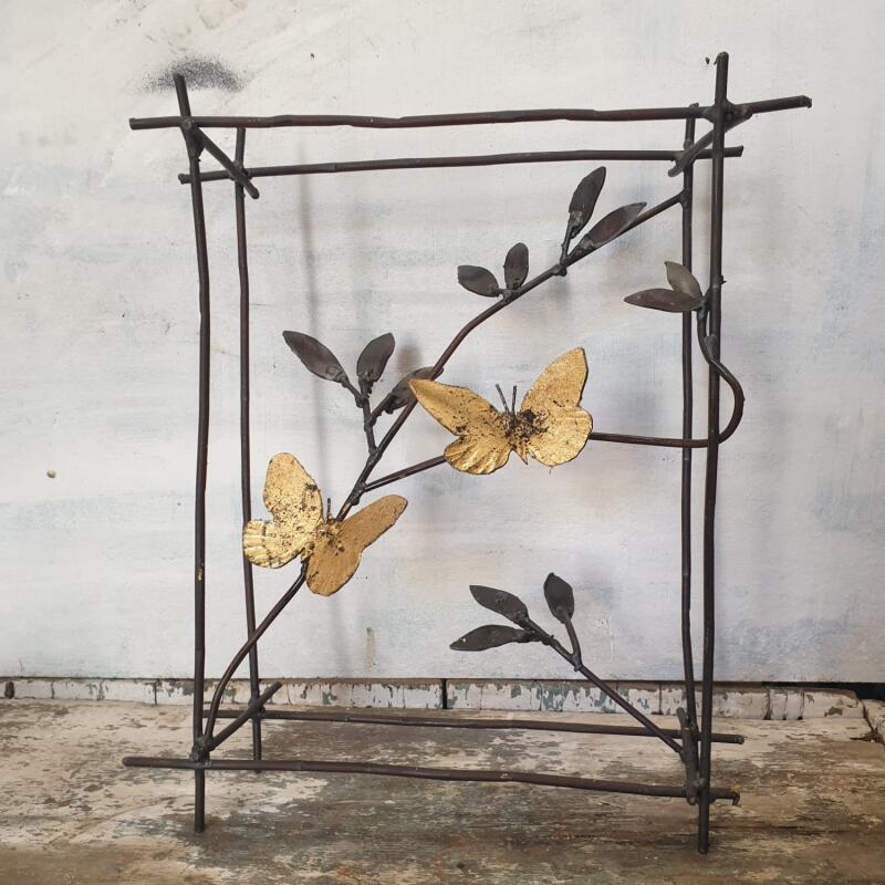 Sculpture Papillon Haiku by Eres Nicolas | Sculpture Figurative Animals Metal