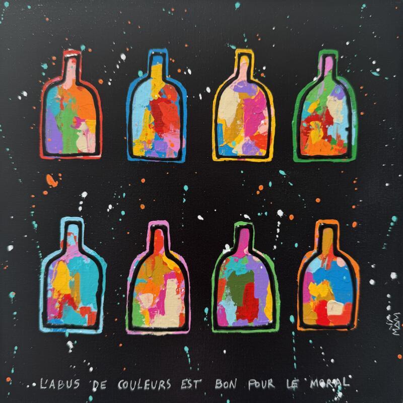 Peinture 8  BOTTLES par Mam | Tableau Pop-art Icones Pop Natures mortes Minimaliste Acrylique
