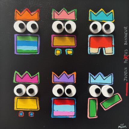 Peinture JOYEUX POTES par Mam | Tableau Pop-art Acrylique Icones Pop, Minimaliste, Portraits