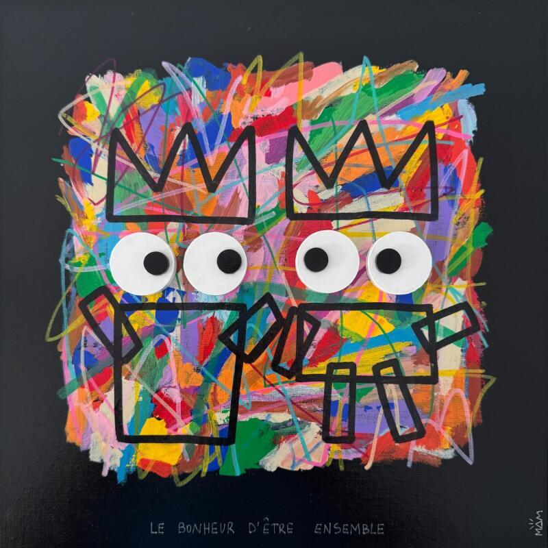 Peinture LE BONHEUR D'ETRE ENSEMBLE par Mam | Tableau Pop-art Portraits Icones Pop Scènes de vie Acrylique