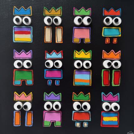 Peinture JOYEUSE BANDE par Mam | Tableau Pop-art Acrylique Icones Pop, Minimaliste