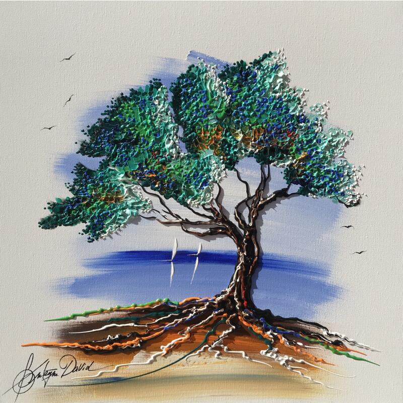 Painting Le cœur du ciel by Fonteyne David | Painting Figurative Landscapes Nature Acrylic