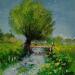 Pintura Le petit pont por Sannier Daniel | Pintura Impressionism Paisajes Aceite
